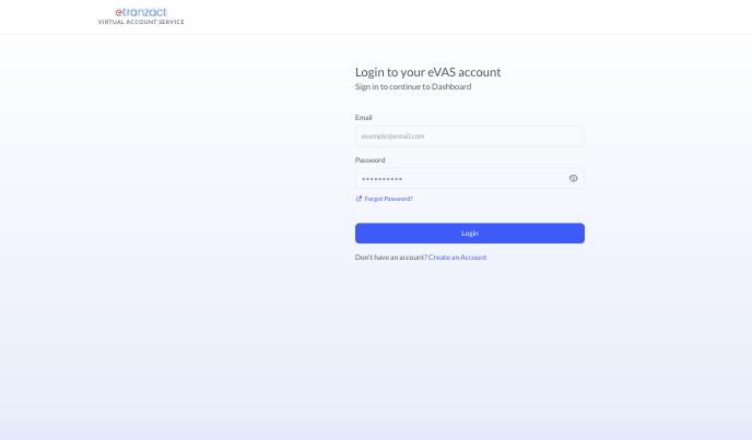 eVAS portal login